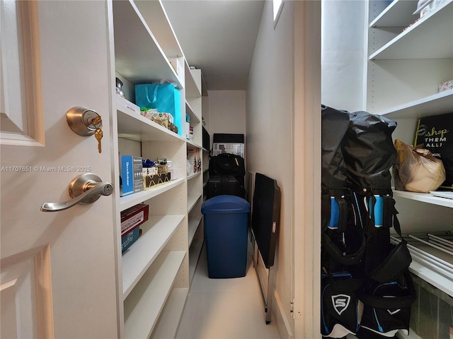 view of storage area