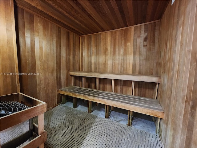 view of sauna