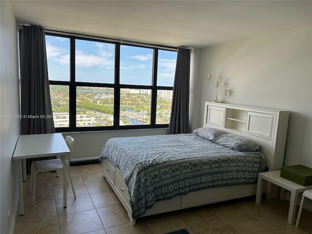 bedroom featuring tile patterned floors