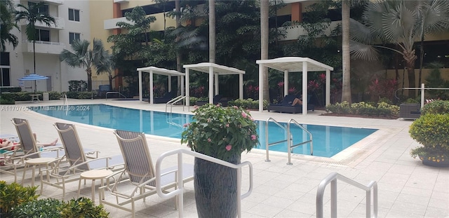 view of pool with a patio area