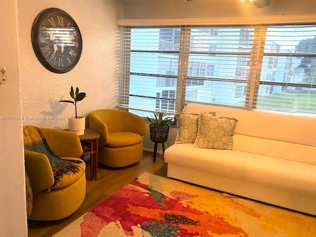 living room featuring hardwood / wood-style flooring and plenty of natural light