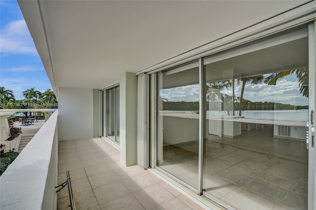 balcony with a water view