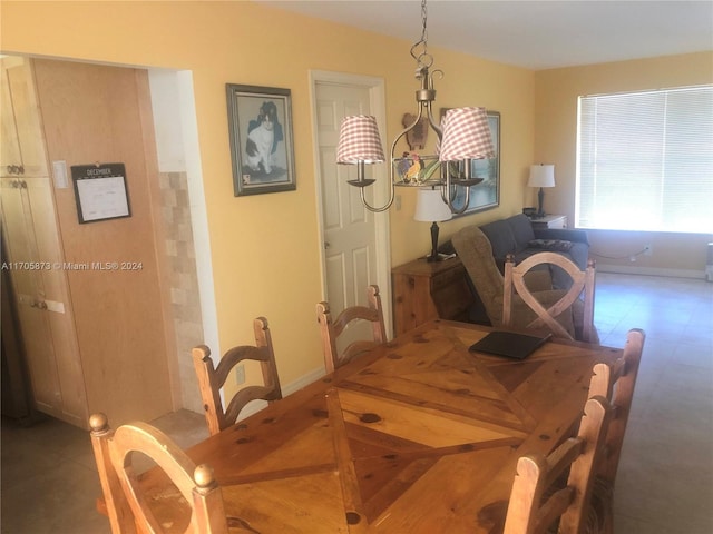 dining room with tile patterned flooring