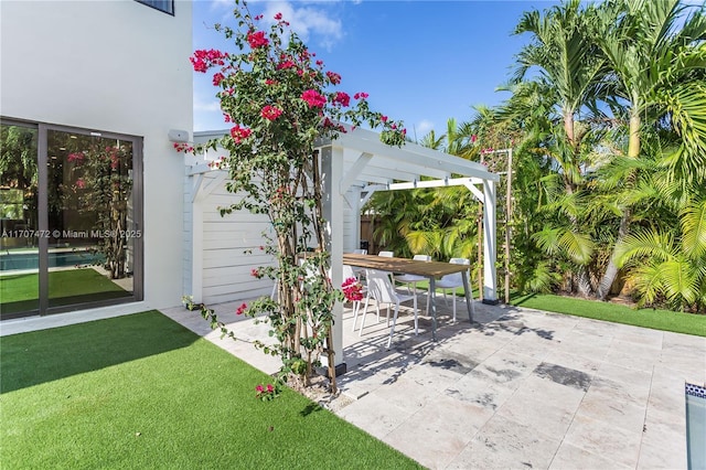 view of patio with a pergola