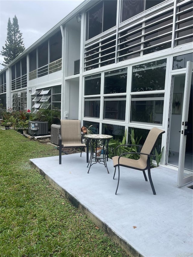 view of patio featuring central AC unit