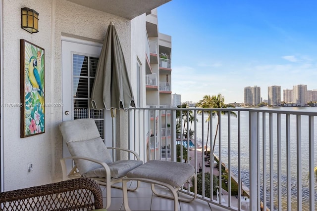 balcony with a water view