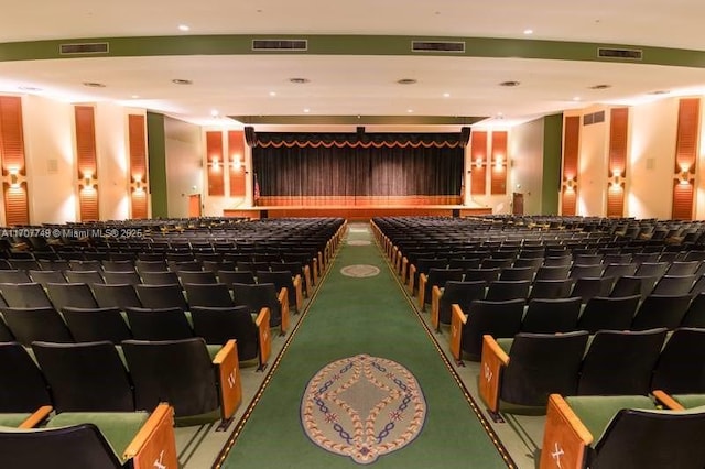 view of carpeted home theater room