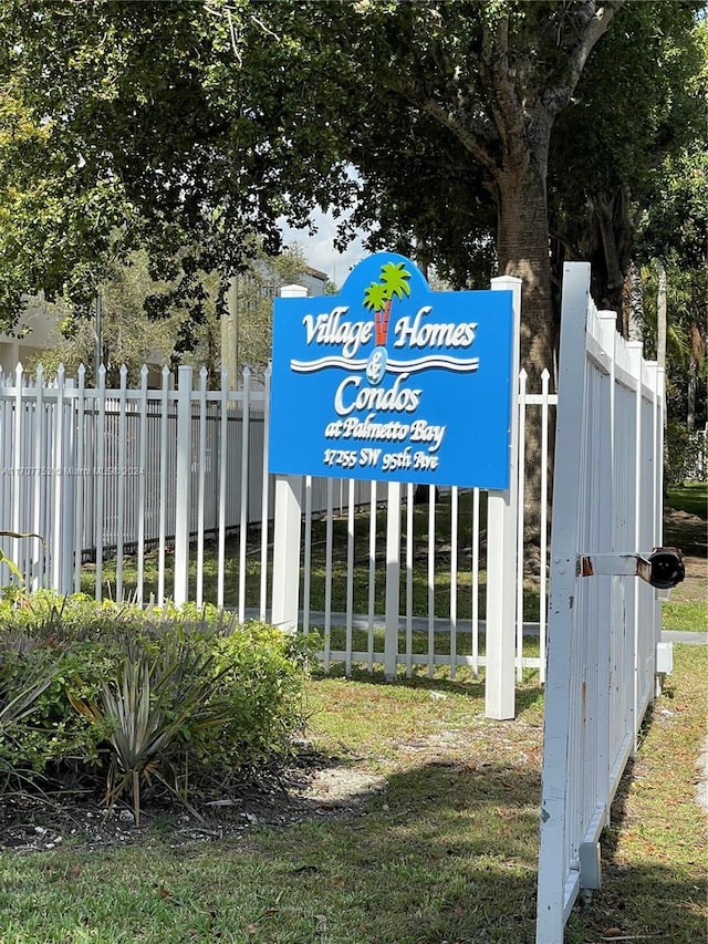 view of community sign