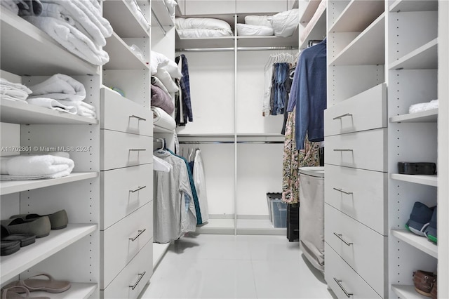 view of walk in closet