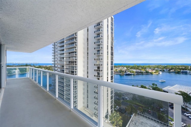 balcony with a water view