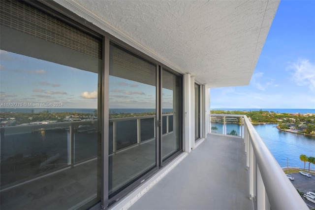 balcony with a water view