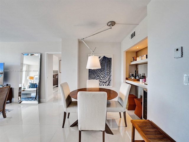 view of tiled dining area