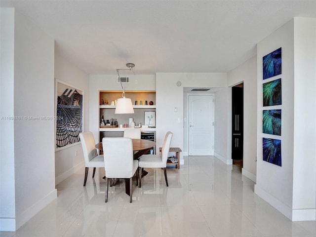 view of tiled dining area