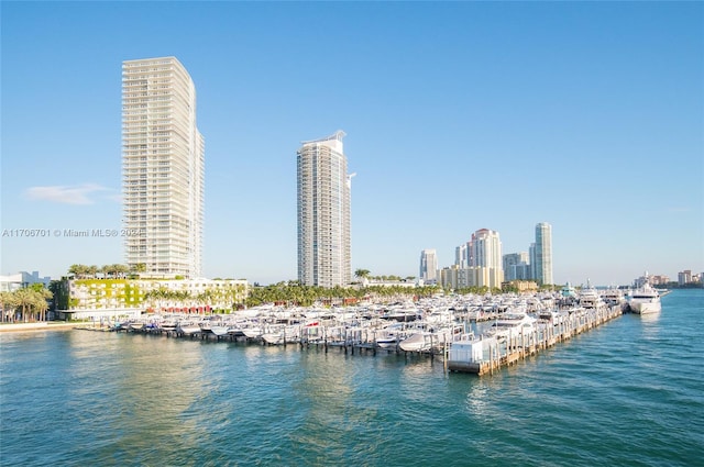 400 Alton Rd Unit 2309, Miami Beach, FL 33139 - water view featuring skyline and a dock
