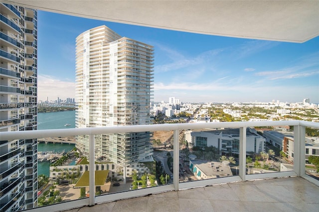 balcony with a water view