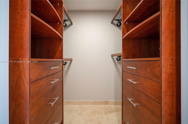 view of walk in closet