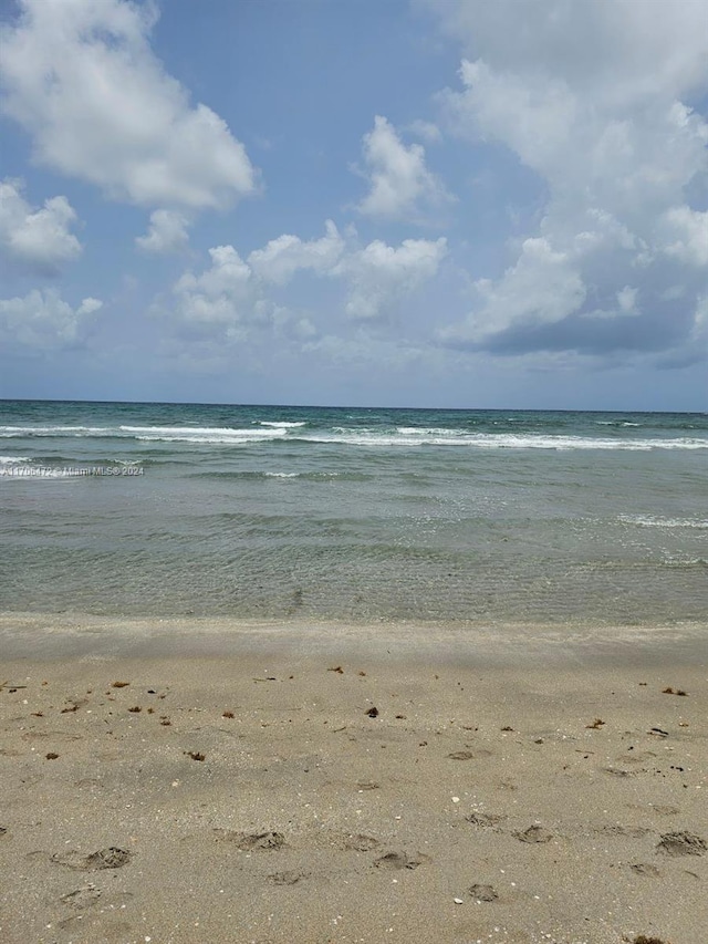 view of water feature featuring a beach view