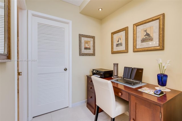 office featuring light tile patterned floors