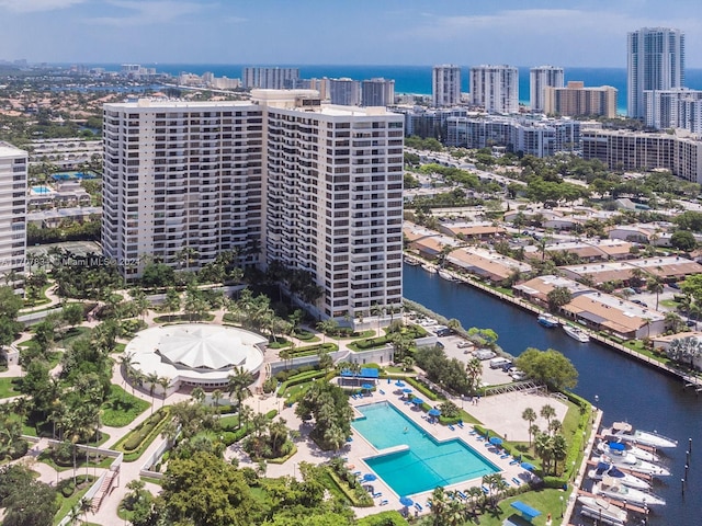 2500 Parkview Dr Unit 2315, Hallandale Beach, FL 33009 - view of urban area with a nearby body of water and a pool