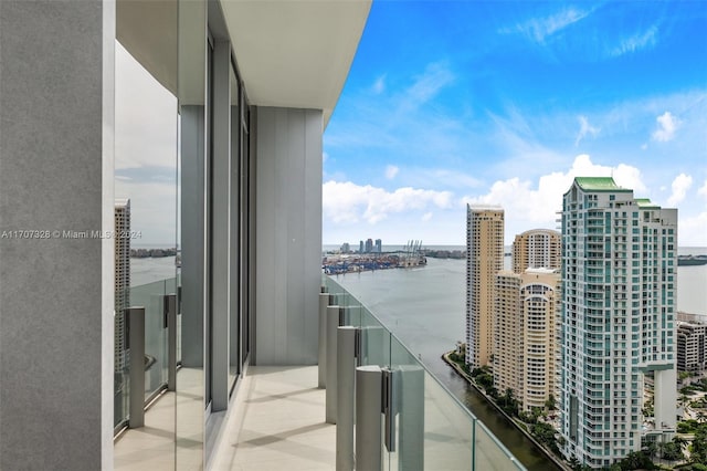 balcony with a water view