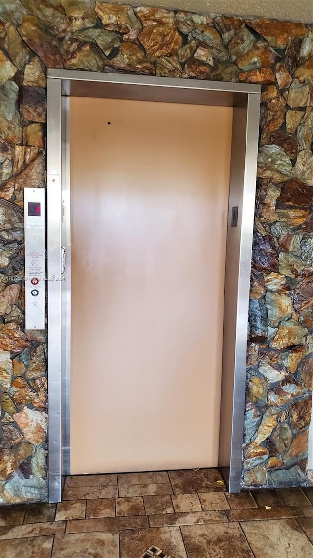 interior details with elevator