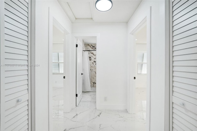 hallway with plenty of natural light