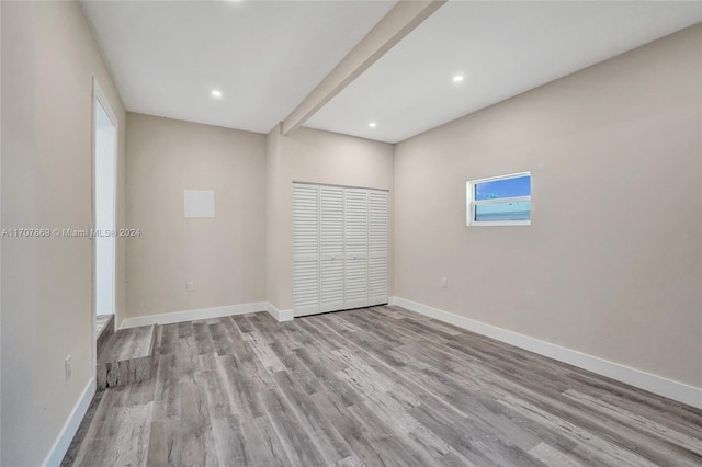 unfurnished bedroom featuring light hardwood / wood-style flooring