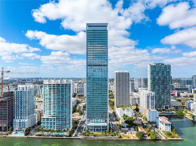 view of city with a water view