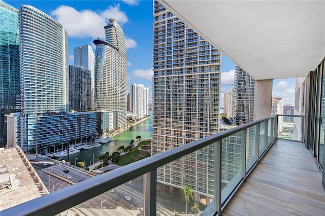 balcony with a water view