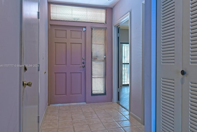 view of tiled foyer entrance