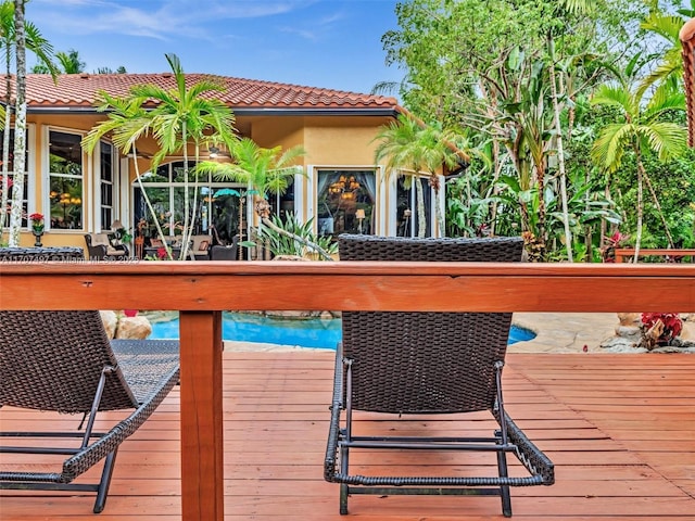 view of wooden deck