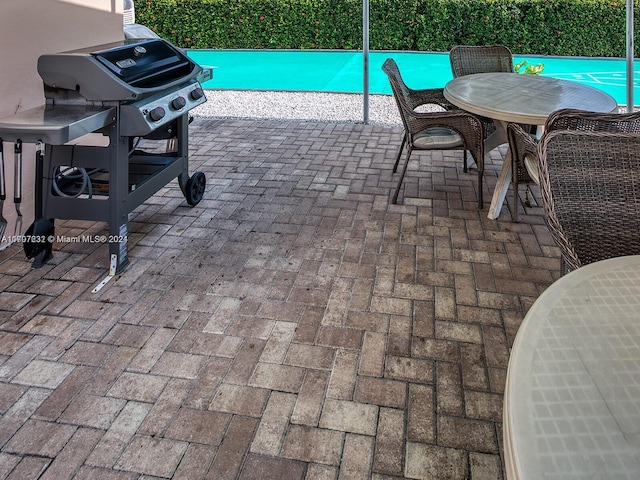 view of patio featuring grilling area