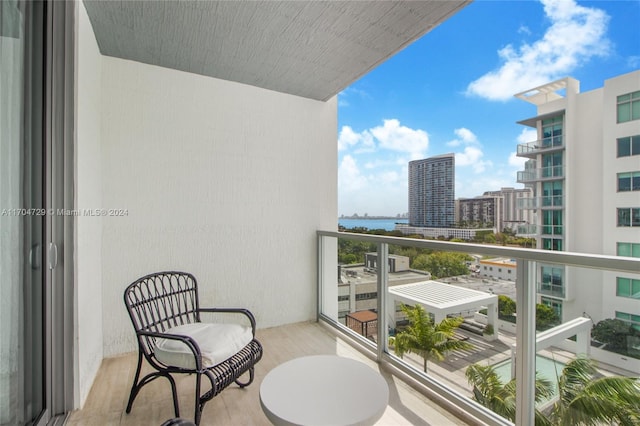 balcony with a water view