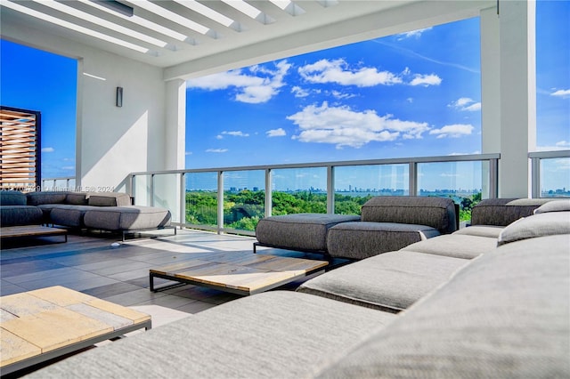 interior space featuring an outdoor hangout area