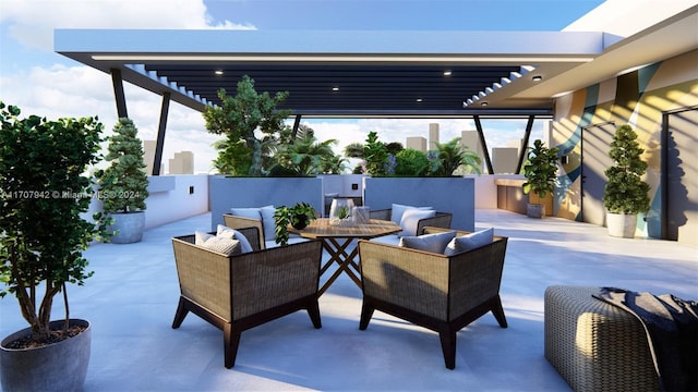 view of patio with an outdoor living space