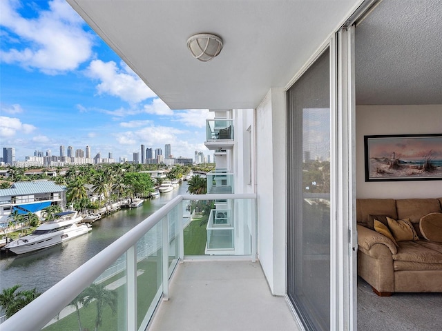 balcony with a water view