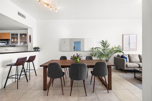 view of tiled dining room