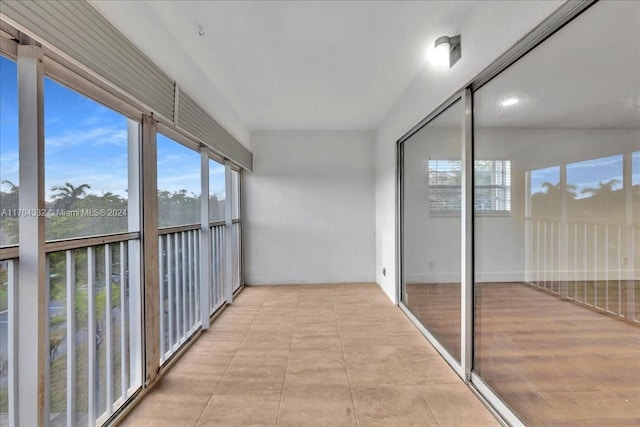 view of unfurnished sunroom