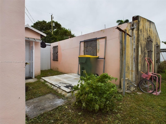 view of home's exterior with a patio