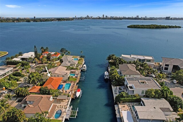 1960 NE 118th Rd, North Miami, FL 33181 - aerial perspective of suburban area with a nearby body of water