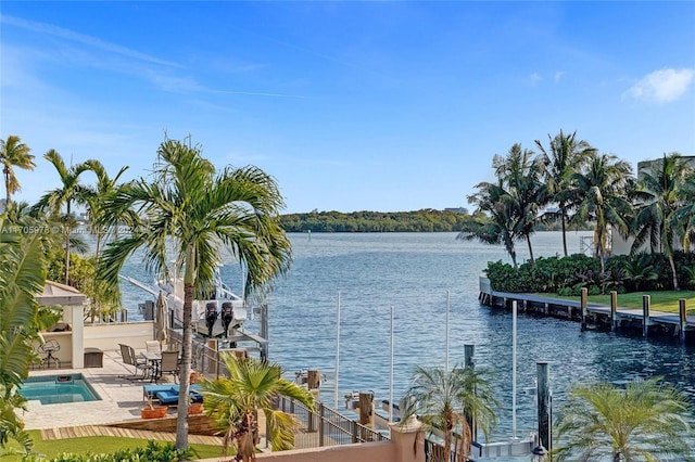 water view with a dock