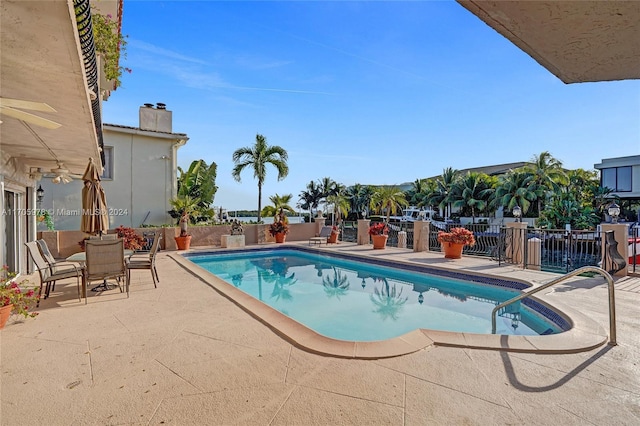 view of pool featuring a patio