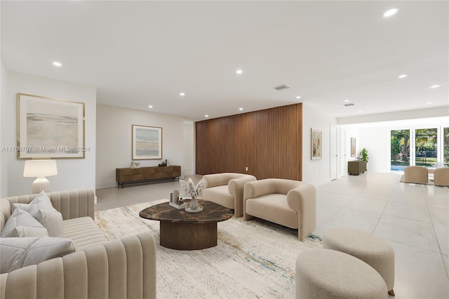 view of tiled living room