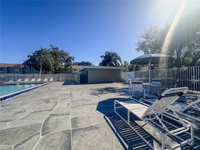 view of patio / terrace with a community pool