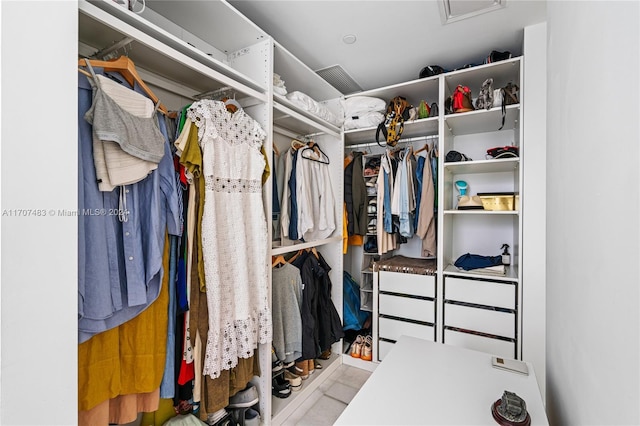 view of walk in closet