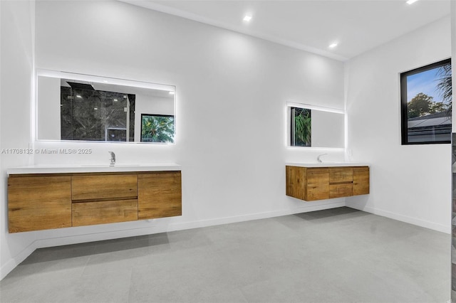 6401 SW 84th St, South Miami, FL 33143 - bathroom with two vanities and a marble finish shower