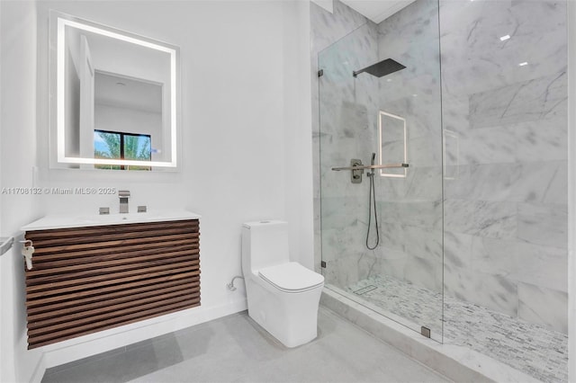 6401 SW 84th St, South Miami, FL 33143 - full bath featuring a marble finish shower, vanity, and tile patterned floors