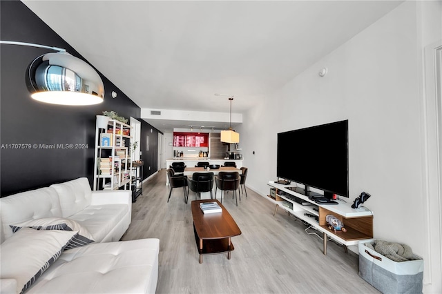 living room featuring wood-type flooring