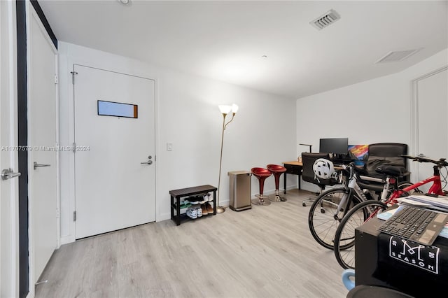 miscellaneous room featuring light hardwood / wood-style flooring