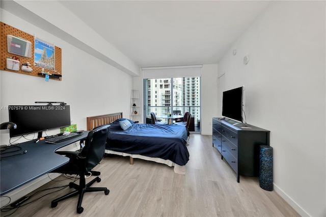 bedroom featuring light hardwood / wood-style flooring